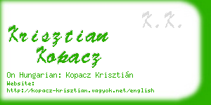 krisztian kopacz business card