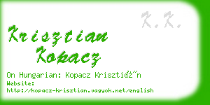 krisztian kopacz business card